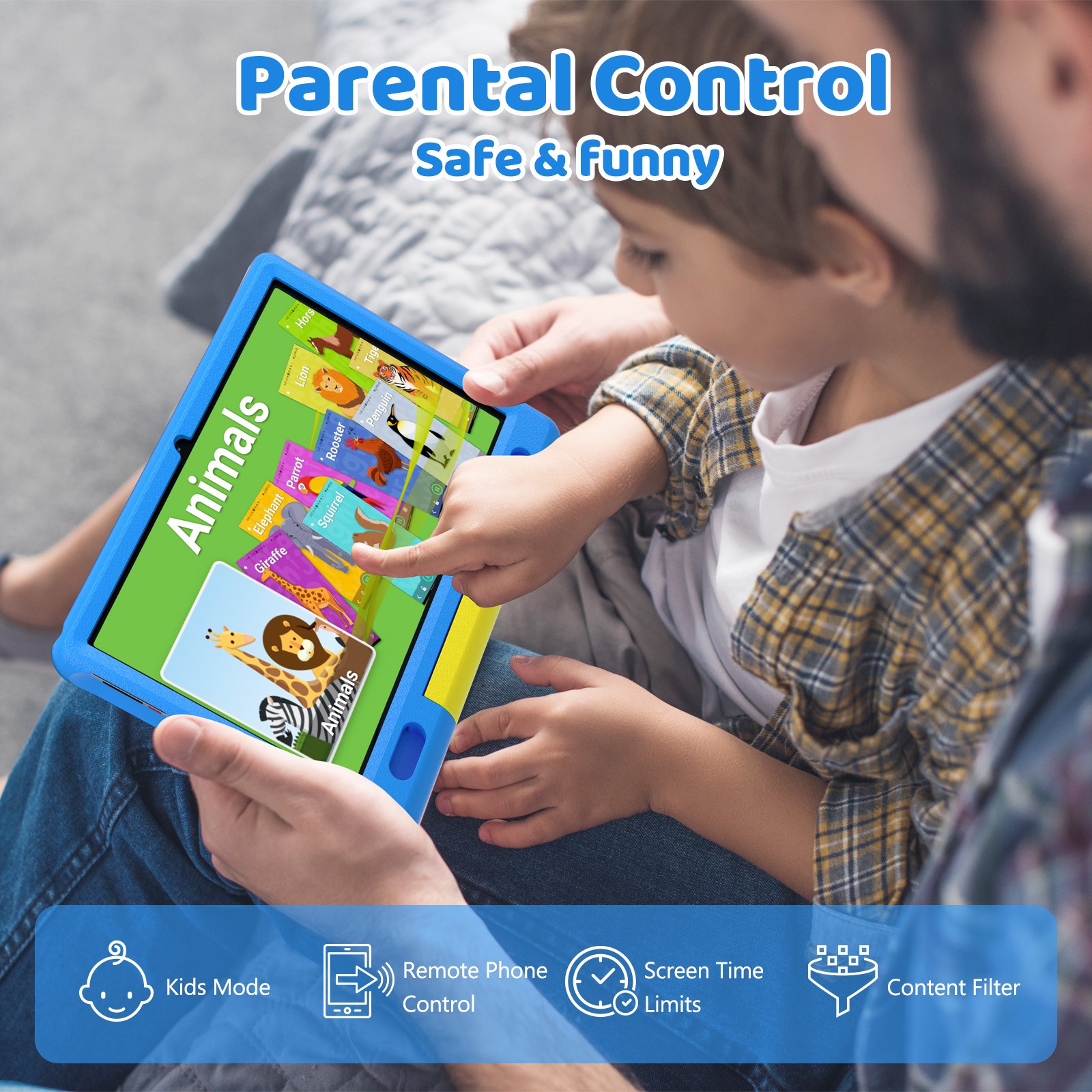 10.1 ” Android 13 Tablet 6GB RAM 64GB ROM for kids IPS LCD HD Dual Camera WIFI