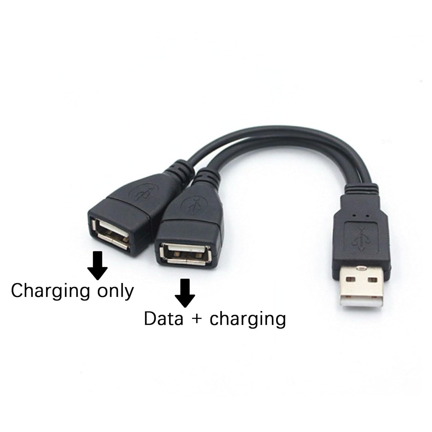 USB 2.0 A Male To 2 Dual USB Female Jack Y Splitter Hub Power Cord Adapter Cable