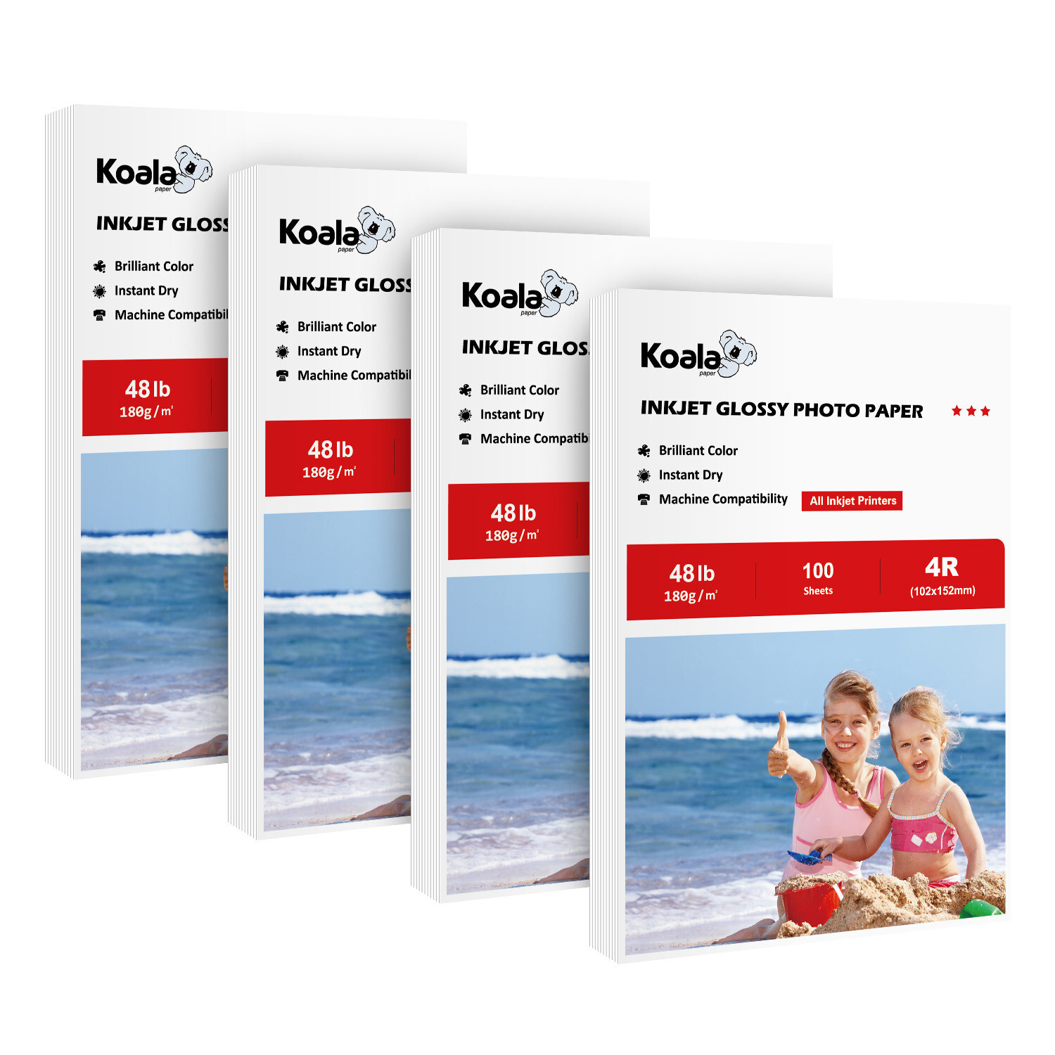 Koala Premium Photo Paper 4×6 Glossy 400 Sheet 48lb 180g Inkjet Printer Epson HP
