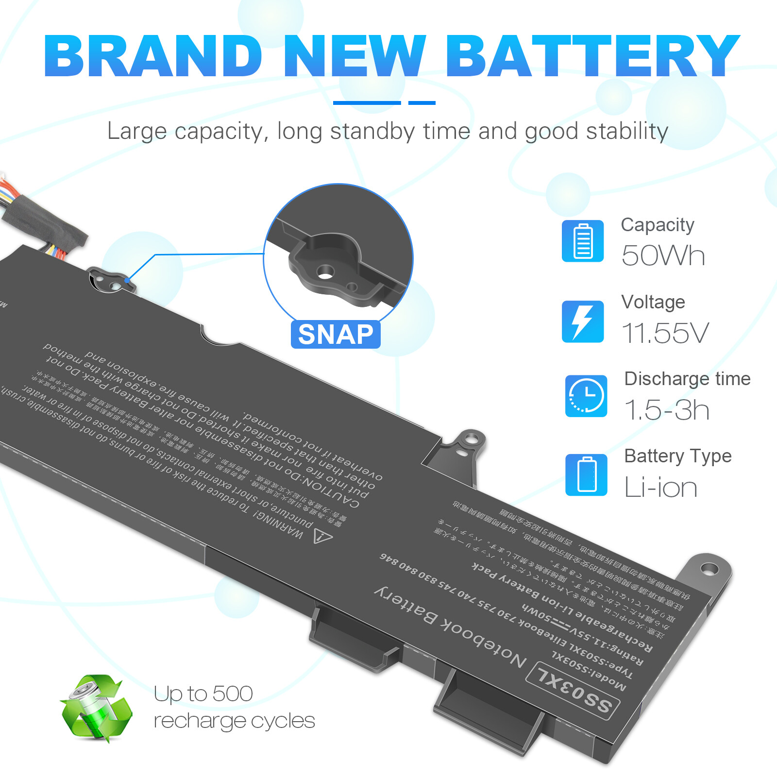 SS03XL Battery 933321-855 For HP EliteBook 840 G5 G6 730 740 G5 HSN-I12C 11.55 V