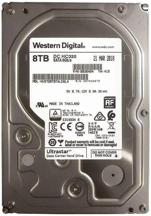 Western Digital Ultrastar DC HC320 8TB 7.2K SAS 3.5″ HDD HUS728T8TAL4200 12Gb/s