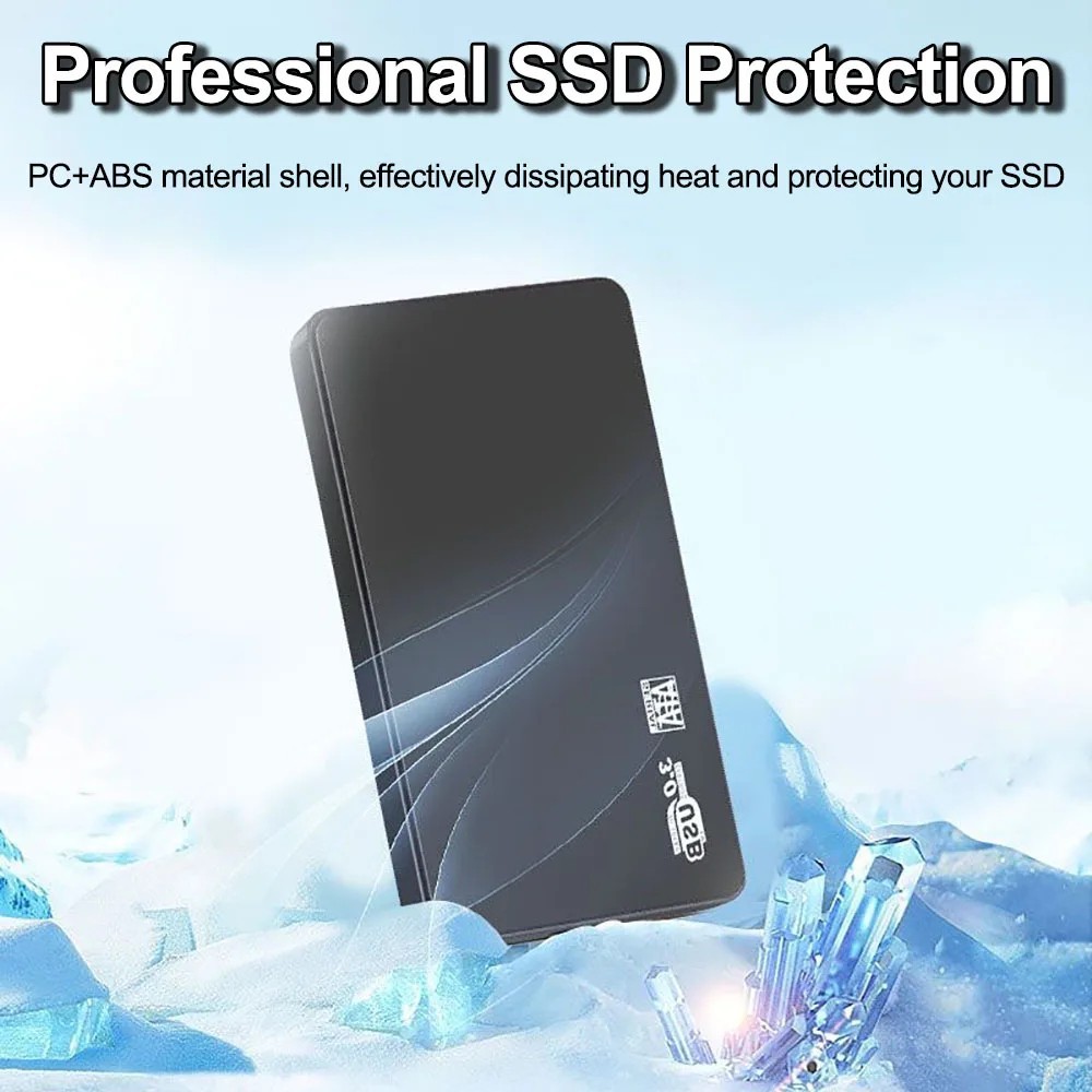 USB 3.0 2TB SATA SSD External Hard Drive Portable Desktop Mobile Hard Disk Case