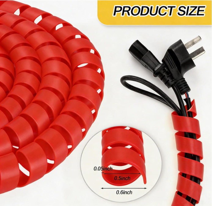 Protector espiral 25ft 1/2″, resistente a abrasión para mangueras y cables