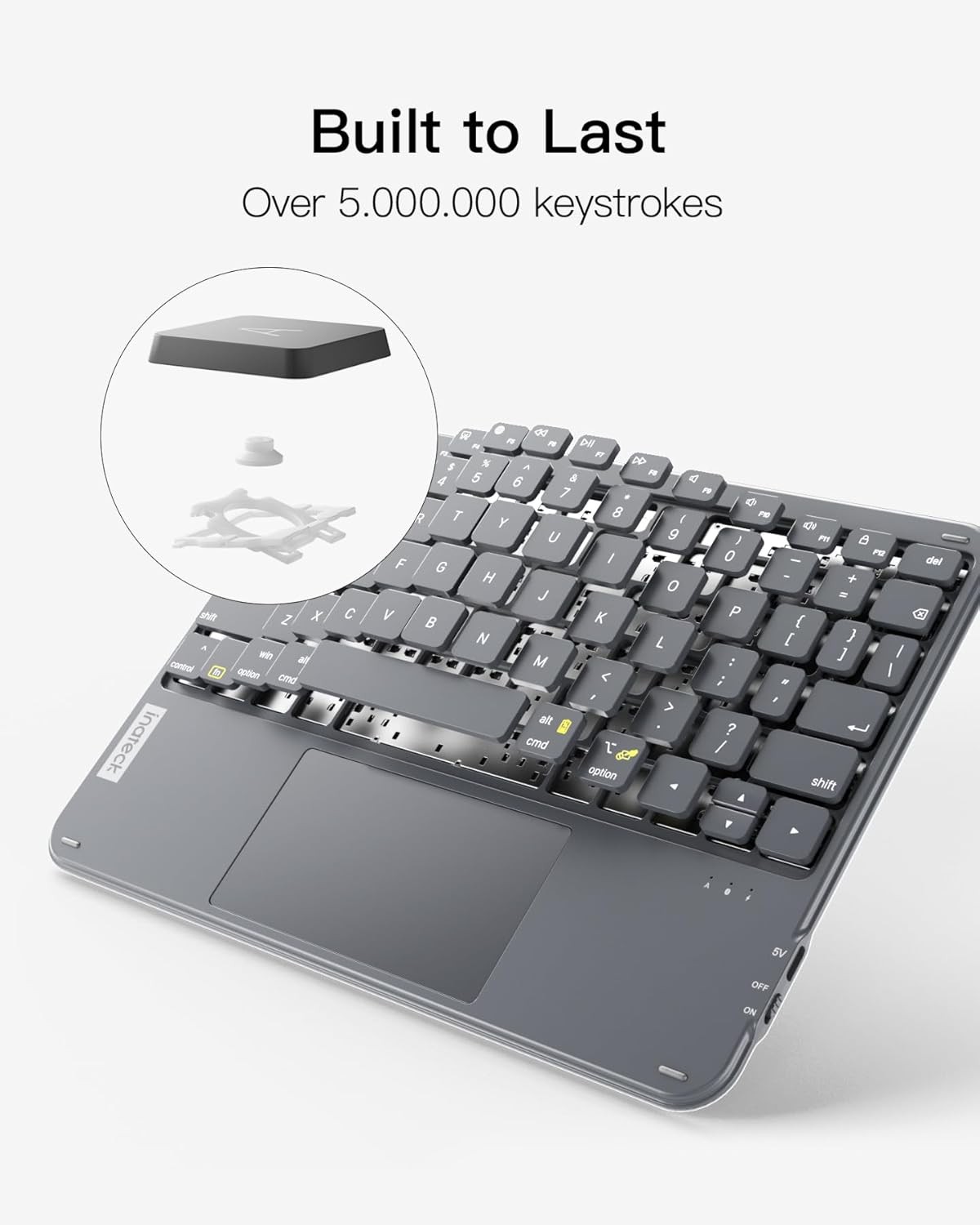 Inateck Bluetooth Keyboard with Touchpad, Ultra Slim and Portable Wireless