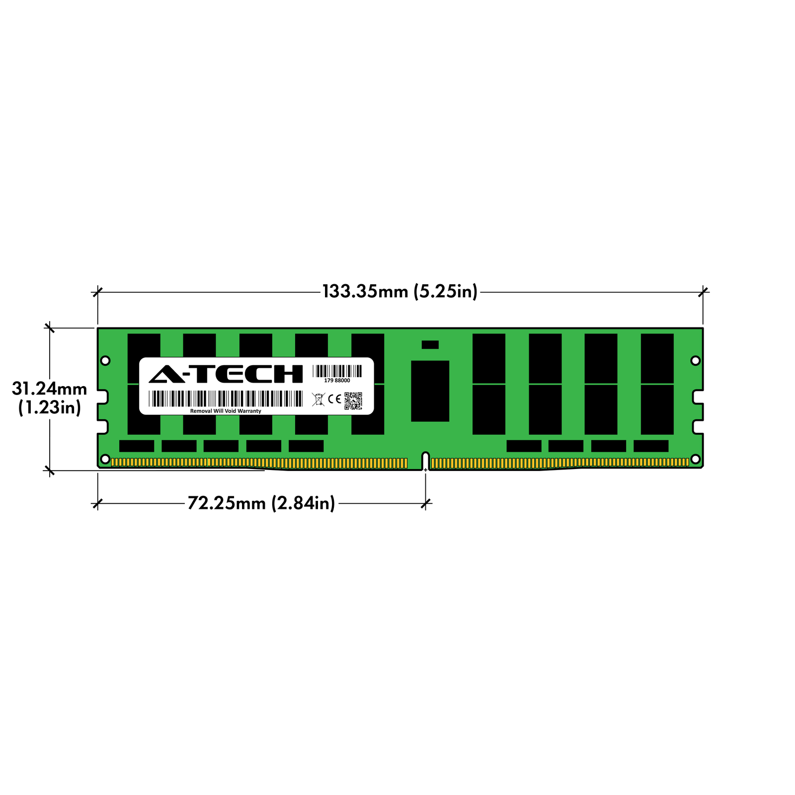A-Tech 512GB 8x 64GB 4Rx4 PC4-19200 ECC Load Reduced LRDIMM Server Memory RAM
