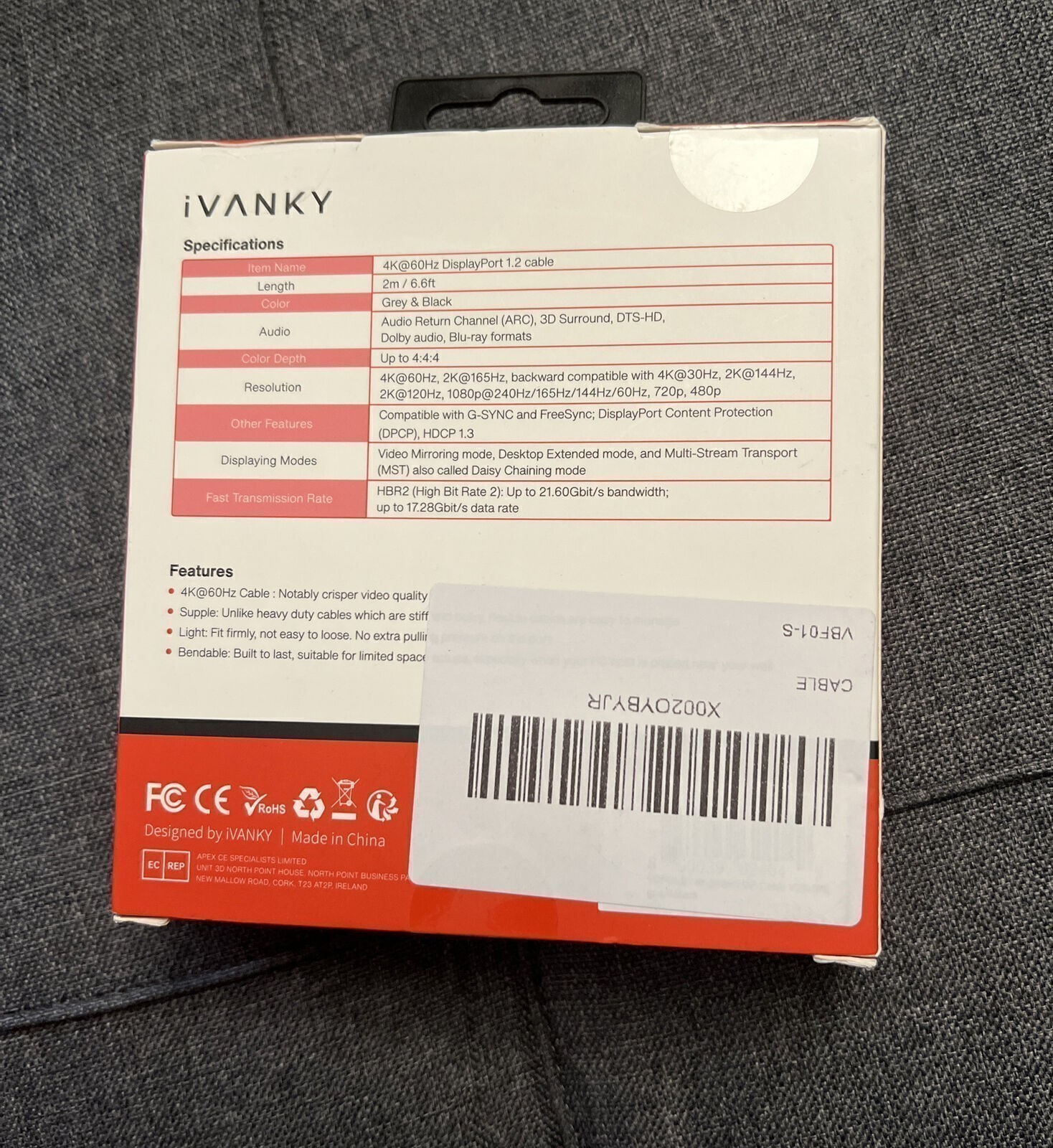 Displayport to Display Port Cable DP Male to Male Cord 4K 60hz HD （ 6ft / 10ft ）