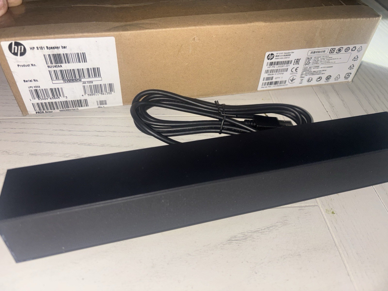 HP S101 Speaker Bar USB Powered Soundbar Single Speaker Black 5UU40AA