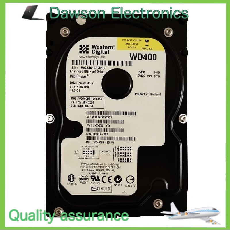 Western Digital 40GB WD400BB 7200RPM PATA IDE 3.5″ Desktop HDD Hard Drive
