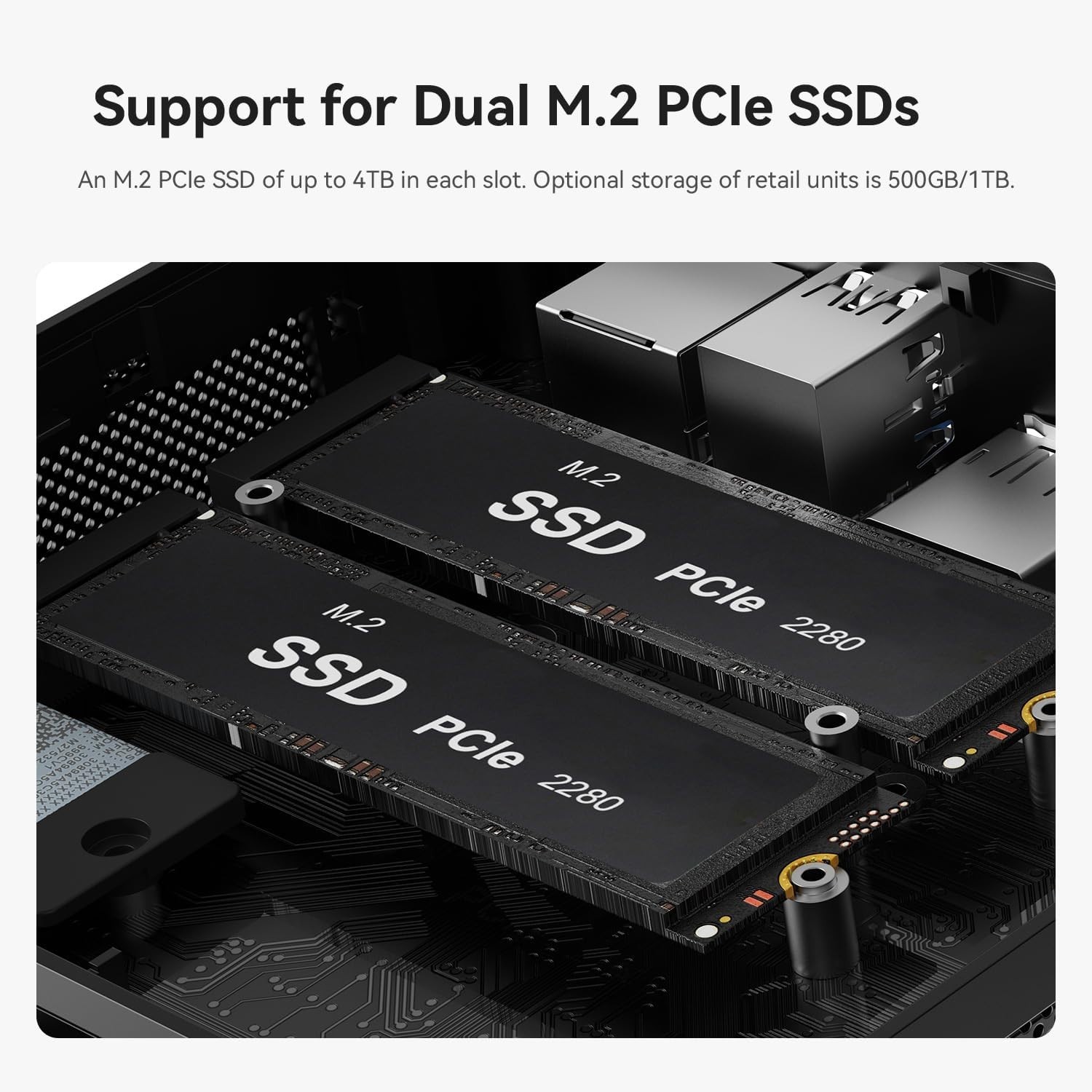 Beelink SER5 MAX Mini PC AMD Ryzen 7 7735HS 24GB LPDDR5 RAM, Up to 1TB M.2 SSD