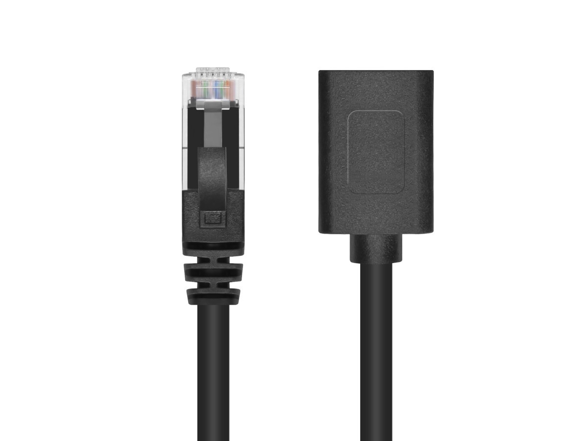 Monoprice Cat6A 3ft Black U/UTP Ethernet Extension Cable RJ45 Male to Female