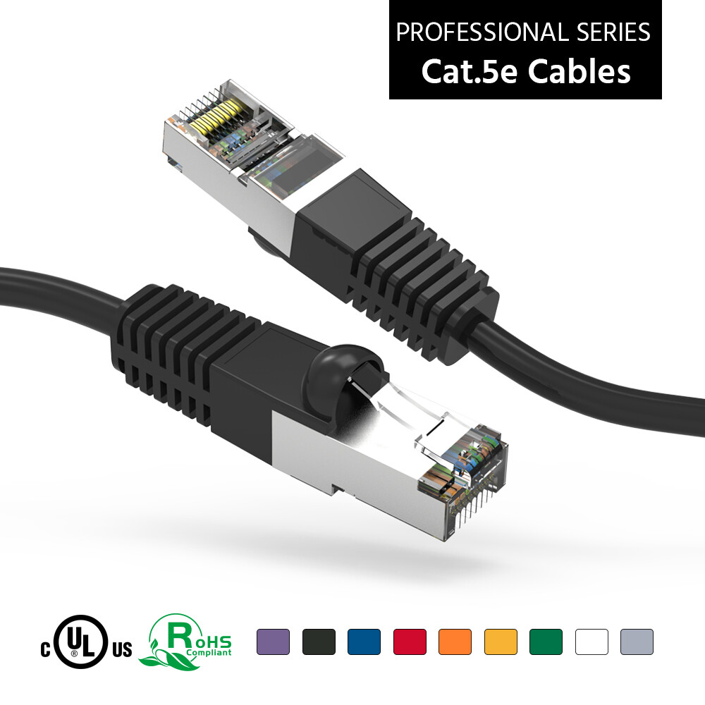 1’FT – 40’FT Shielded CAT5’e Network LAN Patch Cable Cord Ethernet UV Copper FTP