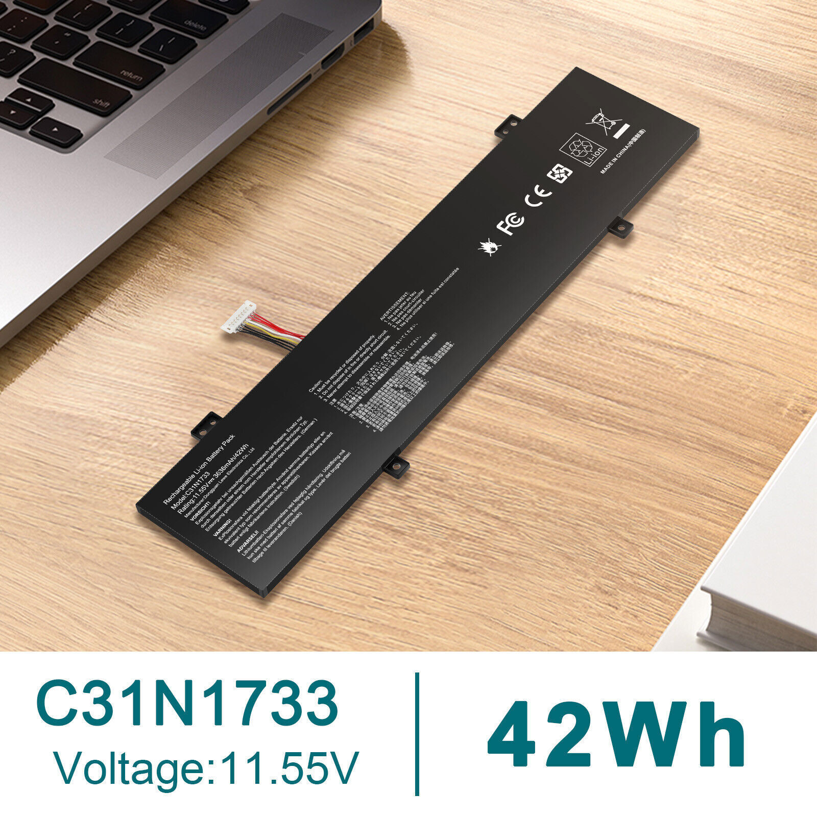 C31N1733 Battery for ASUS Vivobook Flip 14 TP412U TP412UA TP412F 42Wh 11.55V