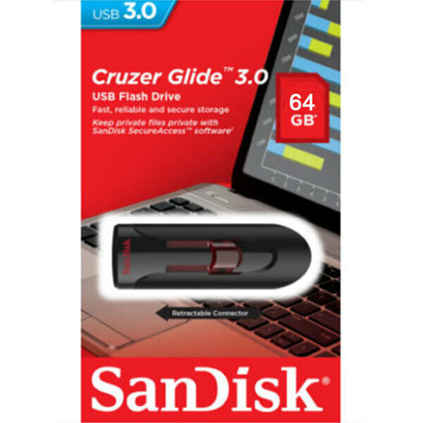 SanDisk Cruzer Glide 64GB 3.0 USB Flash Drive – SDCZ600-064G-G35 FREE SHIPPING