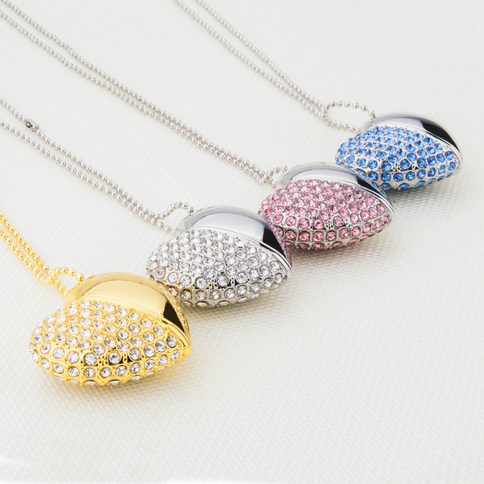 USB 2.0 Flash Drive Crystal Heart Shape Stick Pendant USB Memory Stick 32GB 64GB
