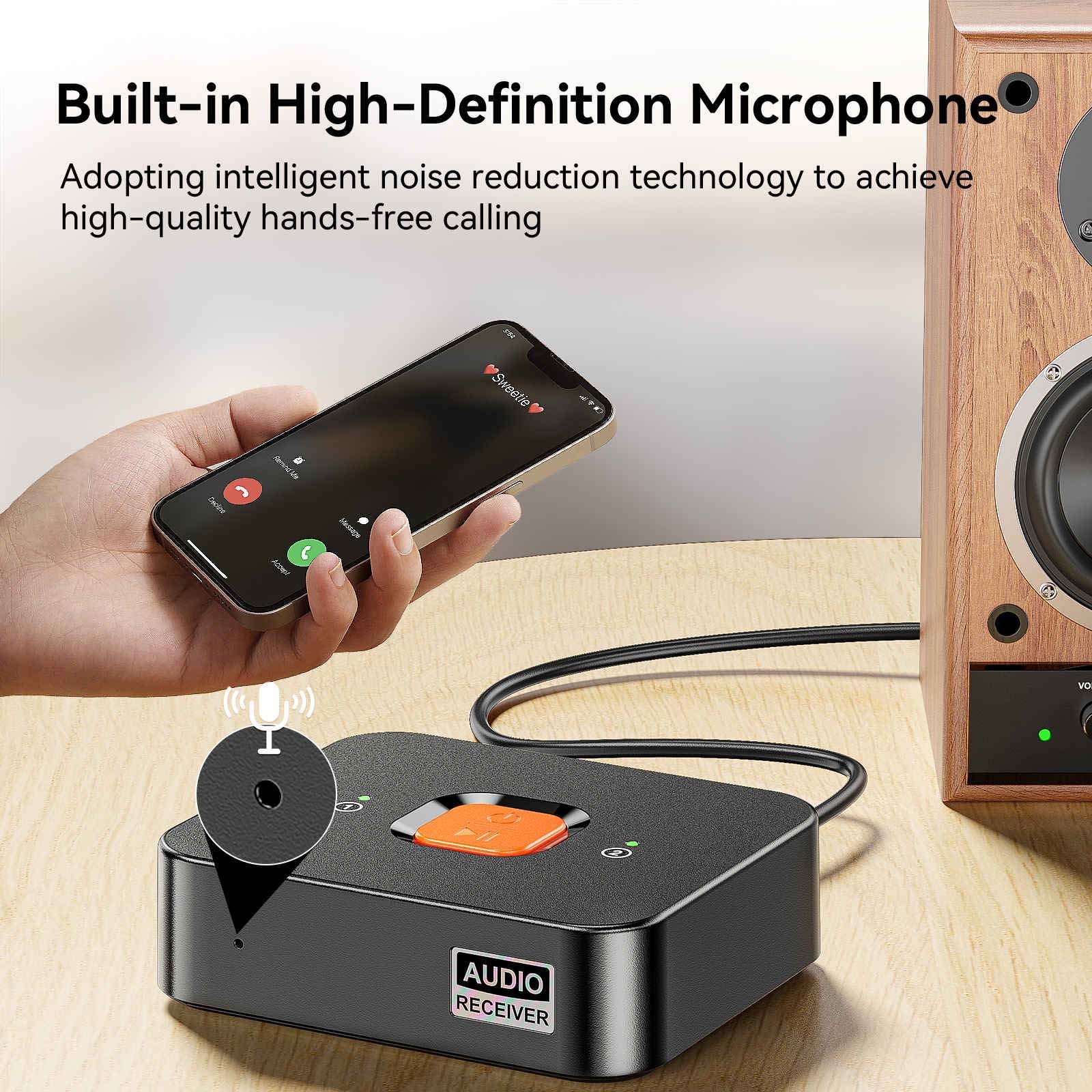 Bluetooth 6.0 Receiver Adapter Wireless Audio 3.5mm Aux RCA for Car Home Stereo