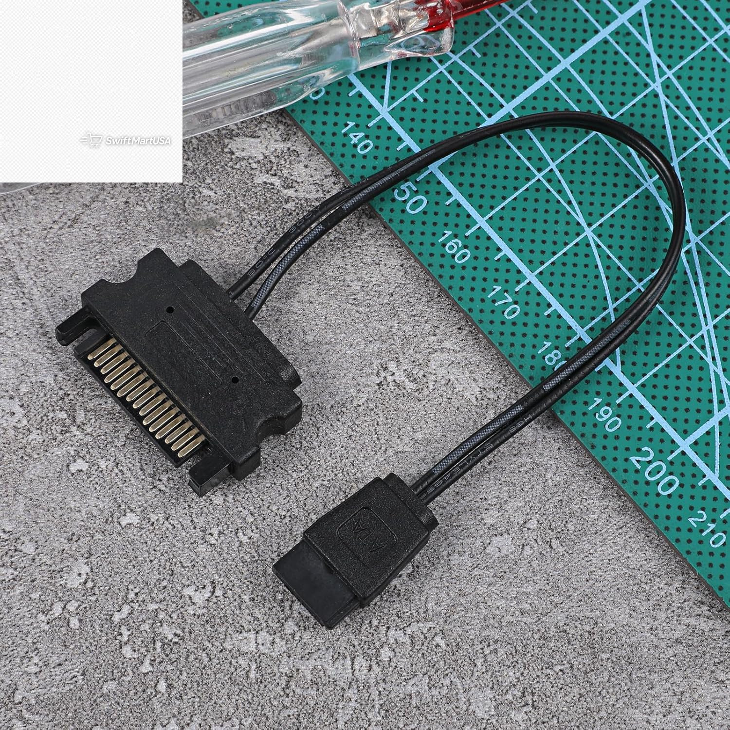 SATA 15 Pin Male to 6 Pin Slimline Power Adapter Cable for DVD Optical Drive 7″