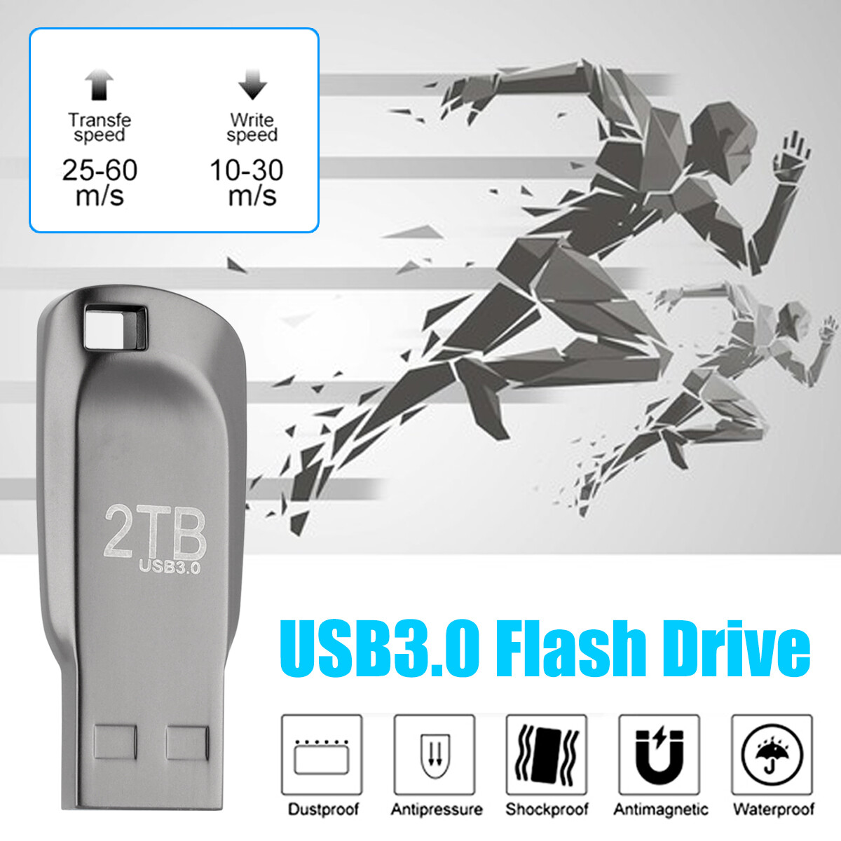 2TB Flash Drive USB 3.0 U Disk Type C Thumb Memory Stick Pen PC Laptop Storage
