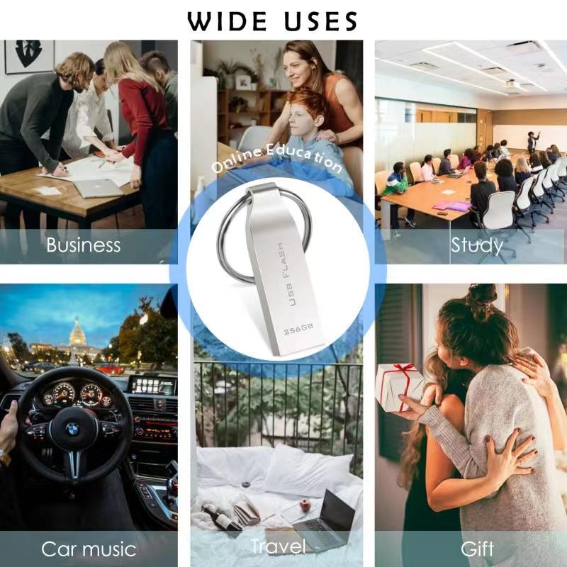 USB Flash Drive 256GB Memory Stick Thumb Drive Pen Drive with Keychain Data Stor