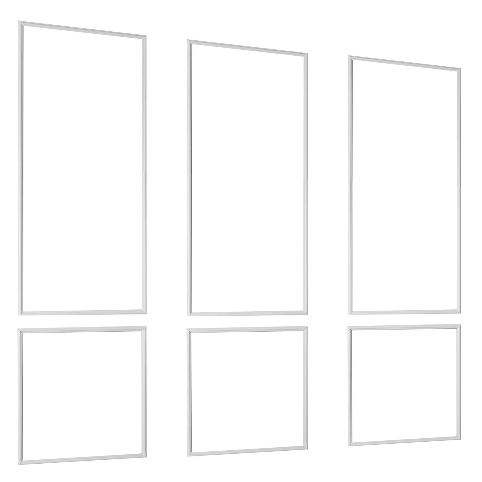 Wall Molding 3 Pack, Wainscoting Panels Kit, Lightweight Paintable Polystyrene,