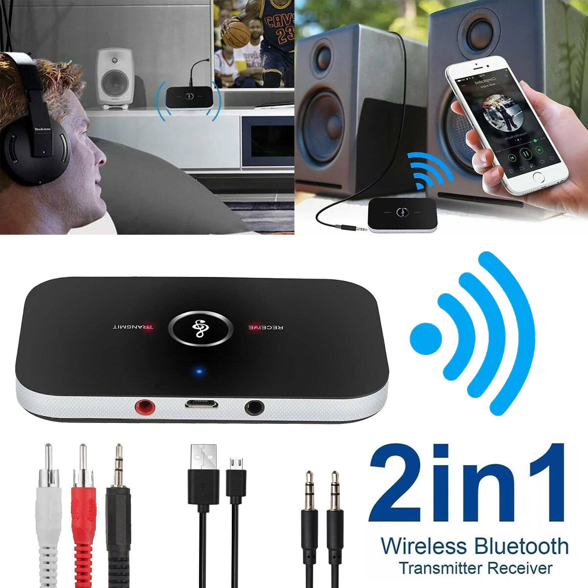 5.0 Bluetooth Wireless Car FM Transmitter AUX Receiver Adapter USB Charger