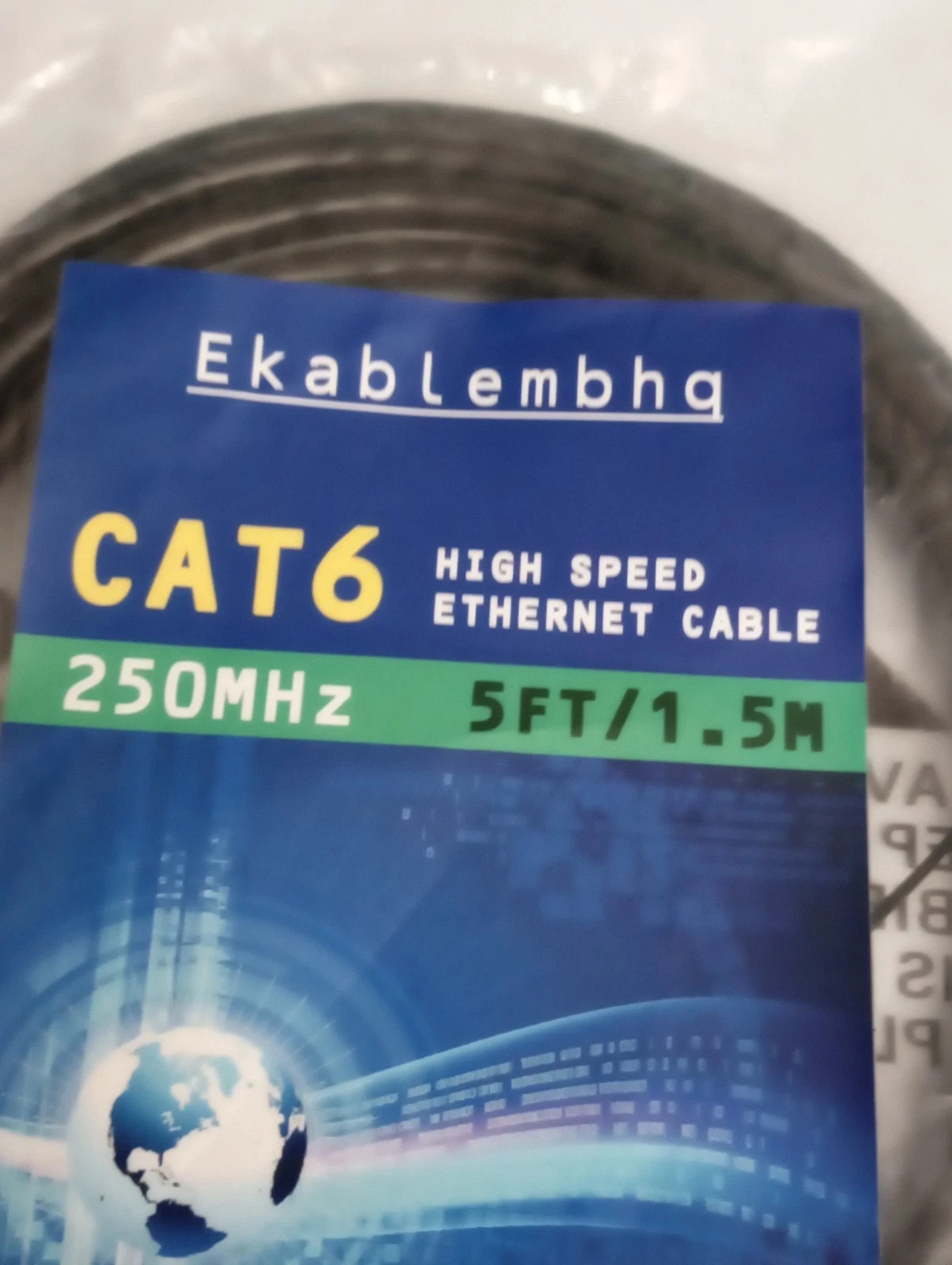 Cat-6 RJ45 Ethernet Patch Internet Cable – 5 Feet (1.5 Meters) Ekablemhq RJ45