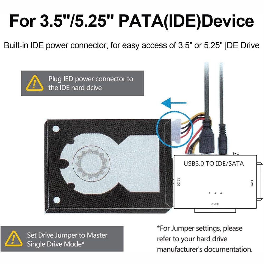 USB 3.0 To IDE/SATA Converter Adapter Kit For 2.5″/3.5″ SATA/IDE/SSD Hard Drive