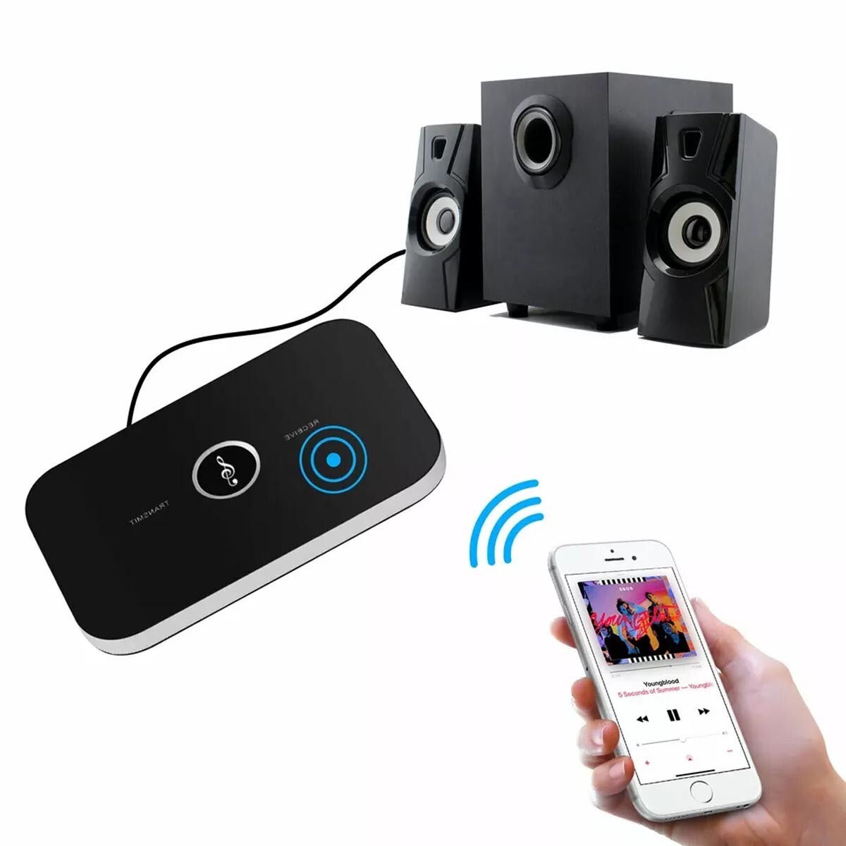5.0 Bluetooth Wireless Car FM Transmitter AUX Receiver Adapter USB Charger