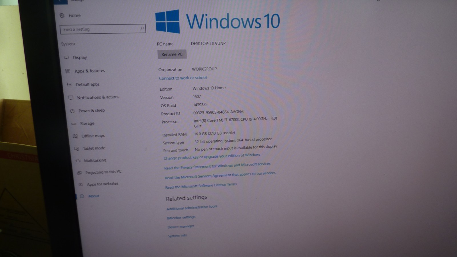 Dell XPS 8900, Intel Core i7 6th Gen., 3.4GHz CPU, 16GB 500GB, PC Desktop WIN 10