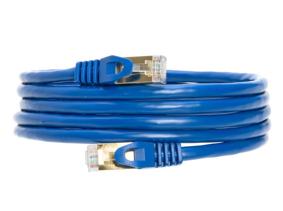 Cat7 S/FTP Ethernet Patch Cable High-Speed 600MHz Blue 6FT- 25FT Multi Pack LOT