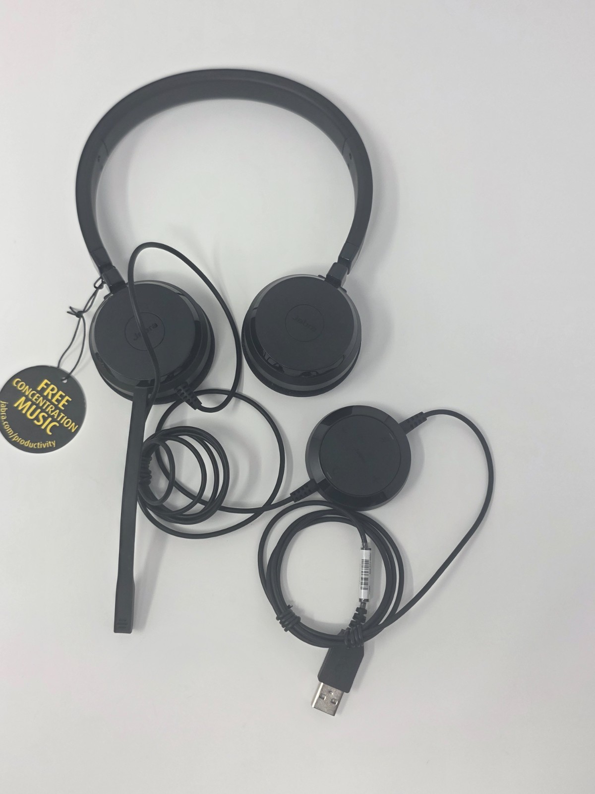 Jabra Evolve 20 Wired On-Ear Headset Black USB-A Skype for Business HSC016