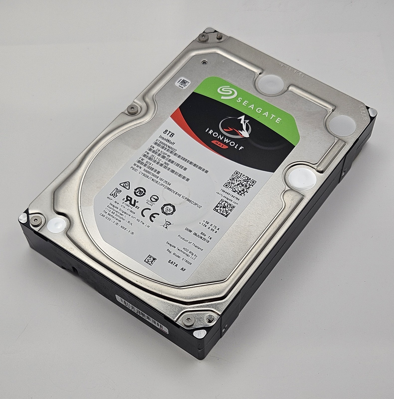Seagate IronWolf NAS 8TB 7200RPM SATA 6Gbps 256MB 3.5″ Hard Drive ST8000VN0022