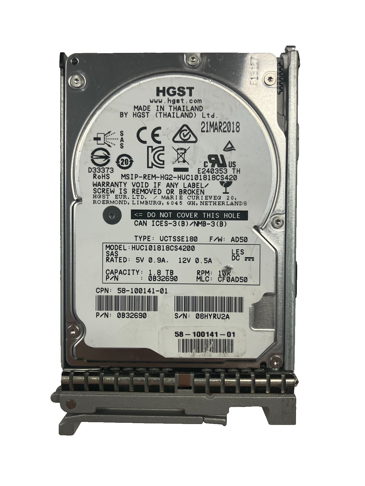 HGST HUC101818CS4200 HDD 1.8TB SAS 12Gb/s 2.5″ 0B32690 512 b/s