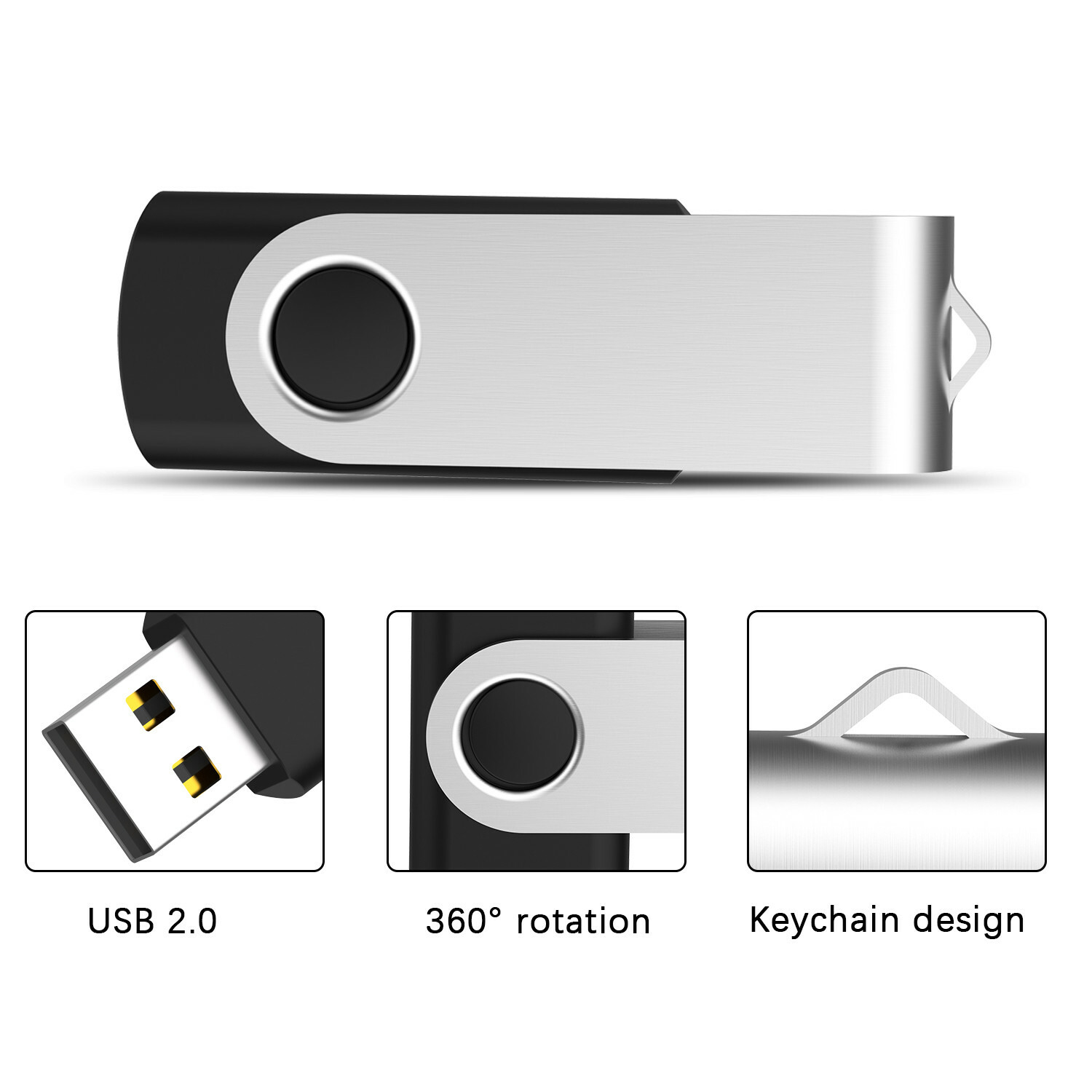 5/10Pack 1G 2G 4G 8G 16GB Swivel USB 2.0 Flash Pen Drive Folding Memory Sticks