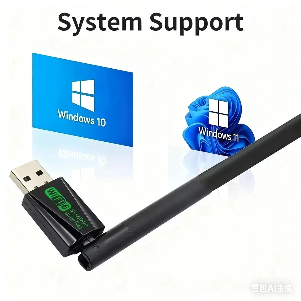 AX900 WiFi 6 USB Adapter Bluetooth 5.4 Dual‑Band 2.4/5 GHz 2in1 Dongle Win10/11