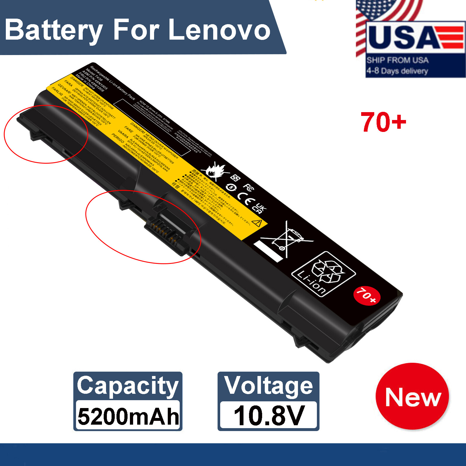 LOT 70+ Battery For Lenovo ThinkPad T430 T420 W530 T530 L530 0A36303 57Wh 6CELLS