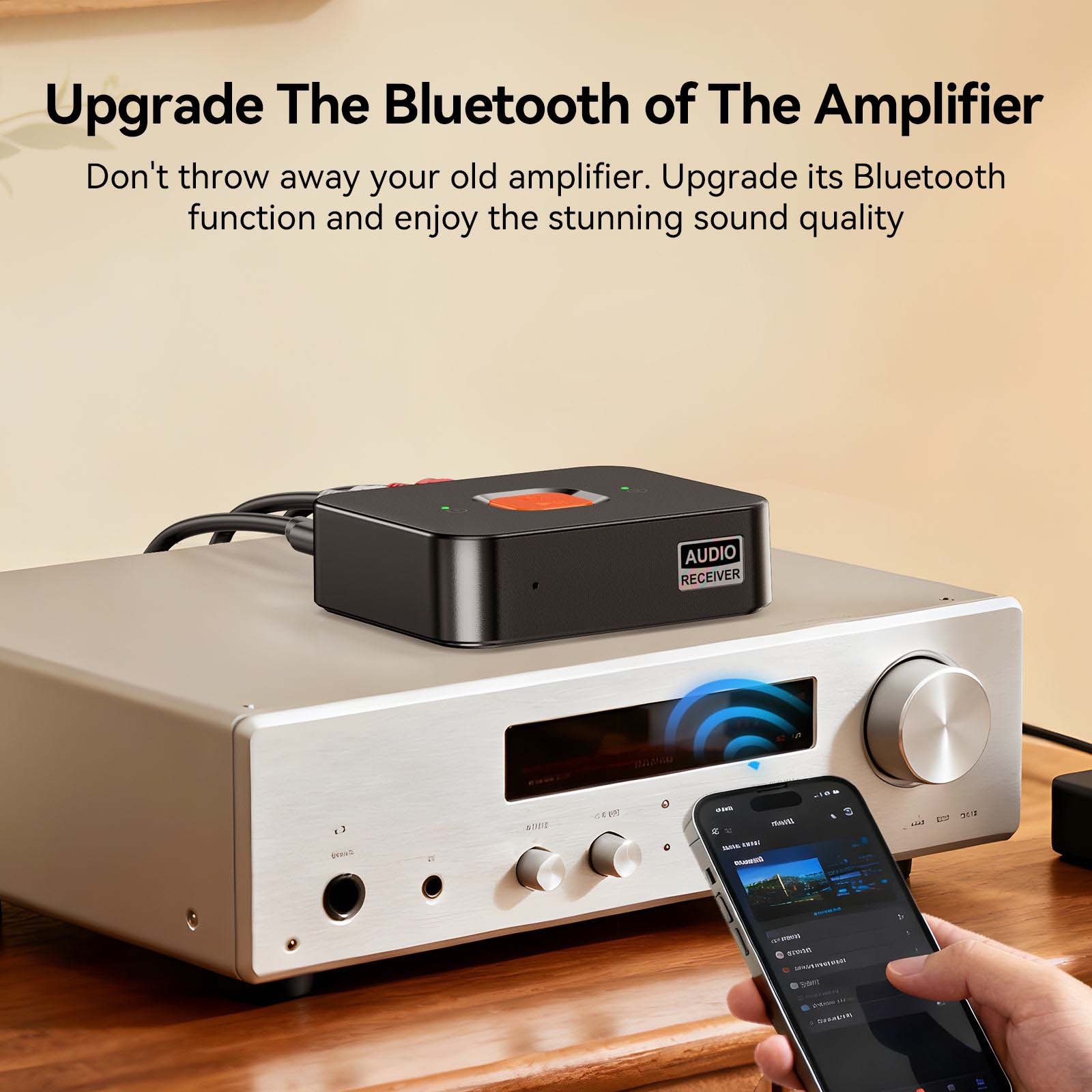 Bluetooth 6.0 Receiver Adapter Wireless Audio 3.5mm Aux RCA for Car Home Stereo