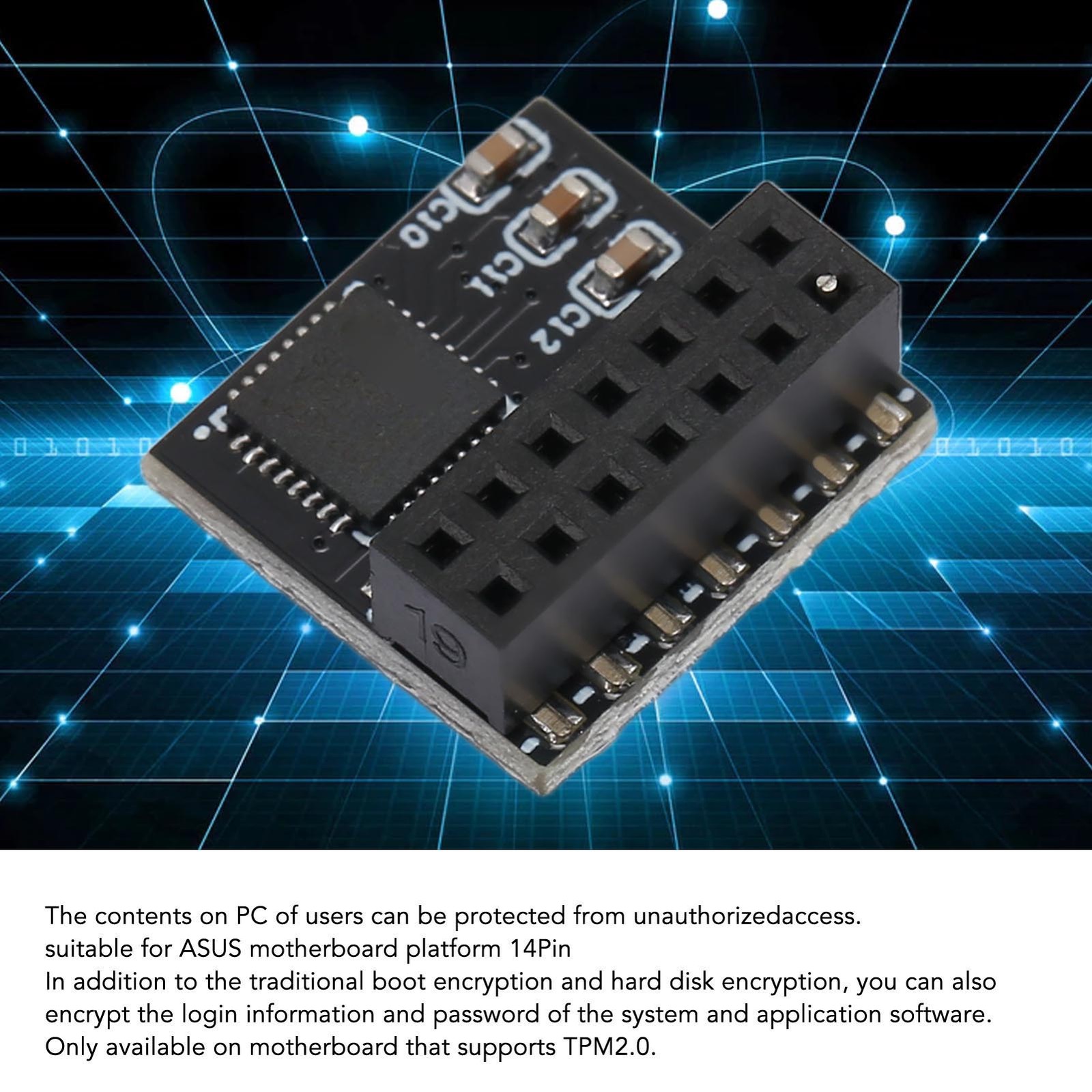 TPM 2.0 Module SPI Interface Stable High Safety 0.6in Wide 0.5in Deep 14Pin ISJB