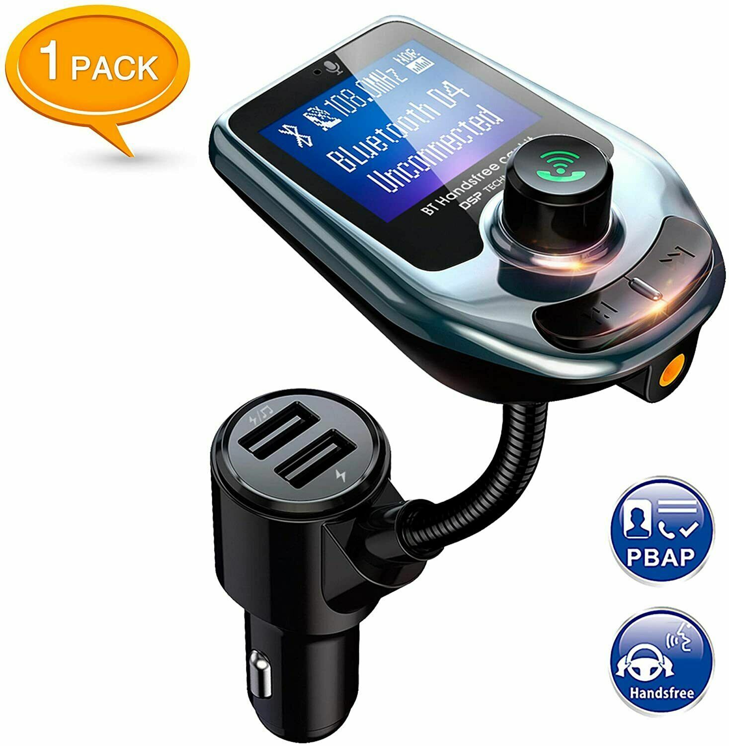 Wireless Bluetooth 5.0 FM Transmitter QC3.0 Hands-free Radio AUX Adapter USB Car