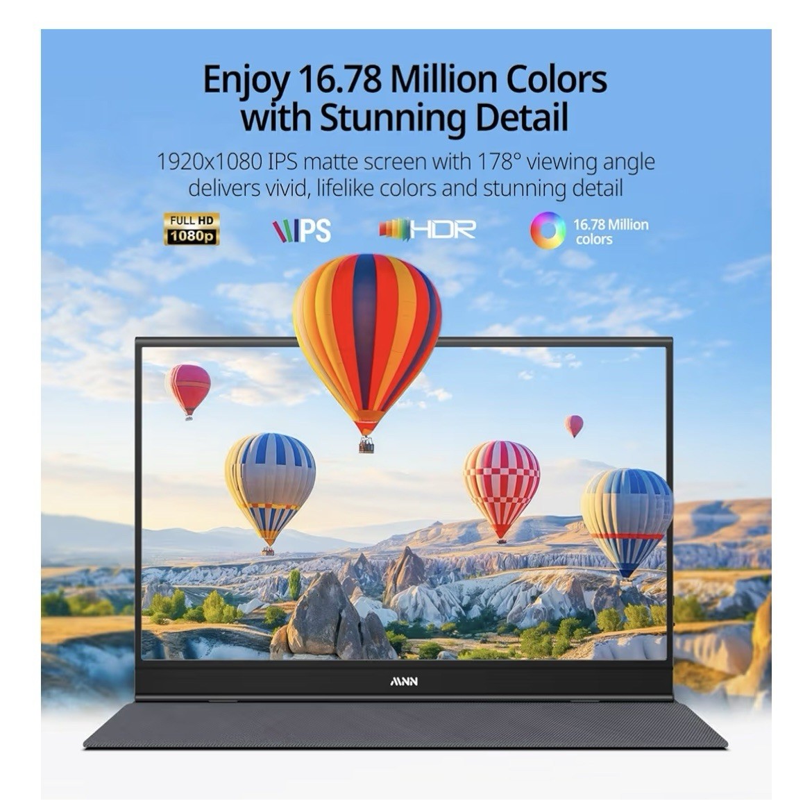 15.6″ FHD Portable Monitor USB-C HDMI Gaming Display with Smart Cover NEW