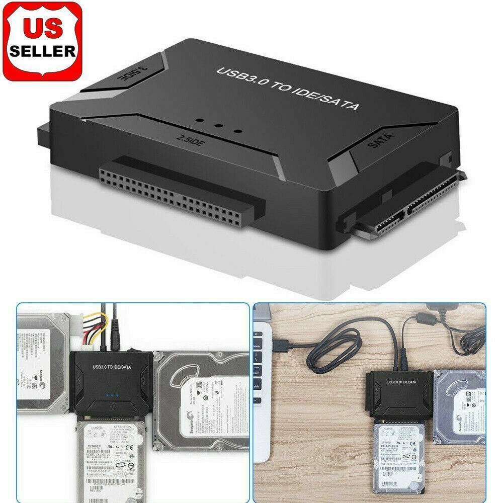 USB 3.0 to IDE & SATA Converter External Hard Drive Adapter Kit 2.5″/3.5″ Cable