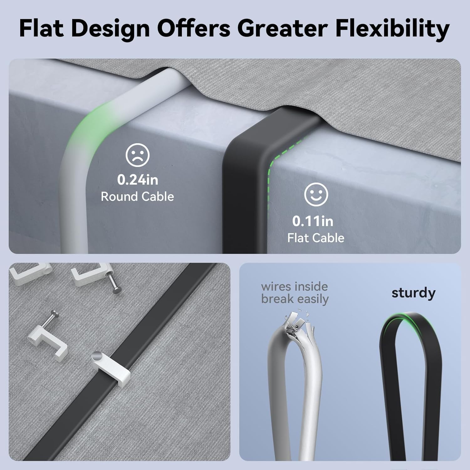 30FT Cat 8 Ethernet Cable – Durable, High-Speed Shielded Network Cord with Clips