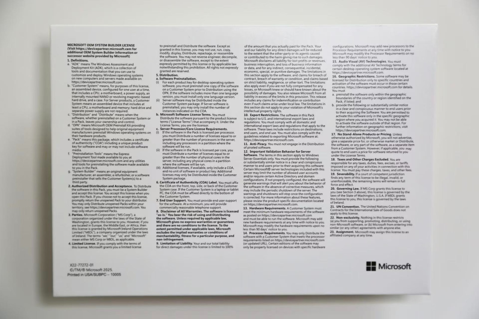 Microsoft Windows Server 2025 Standard 64Bit 16 Core-50 CALs DVD With Key Sealed
