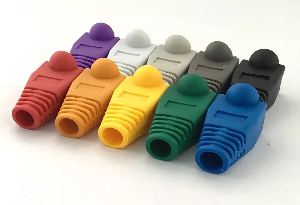 100 Pcs Mixed Color Cat5E Cat6 Rj45 Ethernet Network Cable Strain Relief Boots