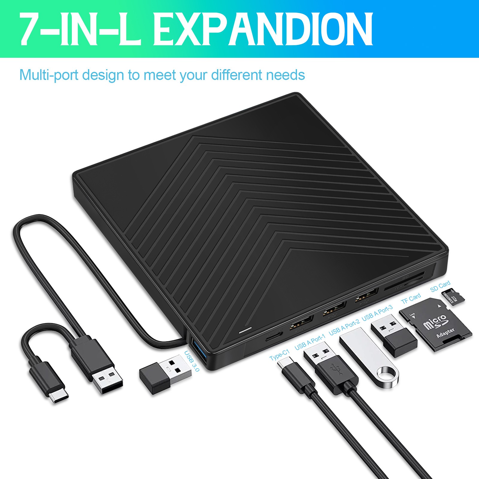NEW External DVD Optical Drive Type-C USB 3.0 CD Writer USB C DVD +/-RW Reader