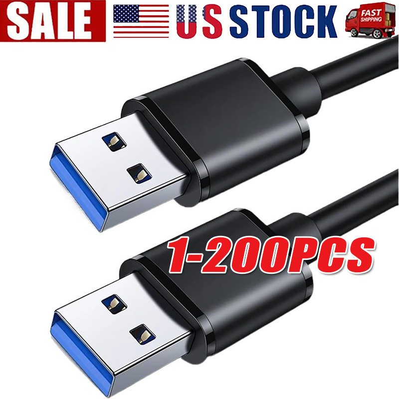 USB 3.0 A Male to A Cable Lot Data Transfer Super Speed Power Charger Metal 3FT