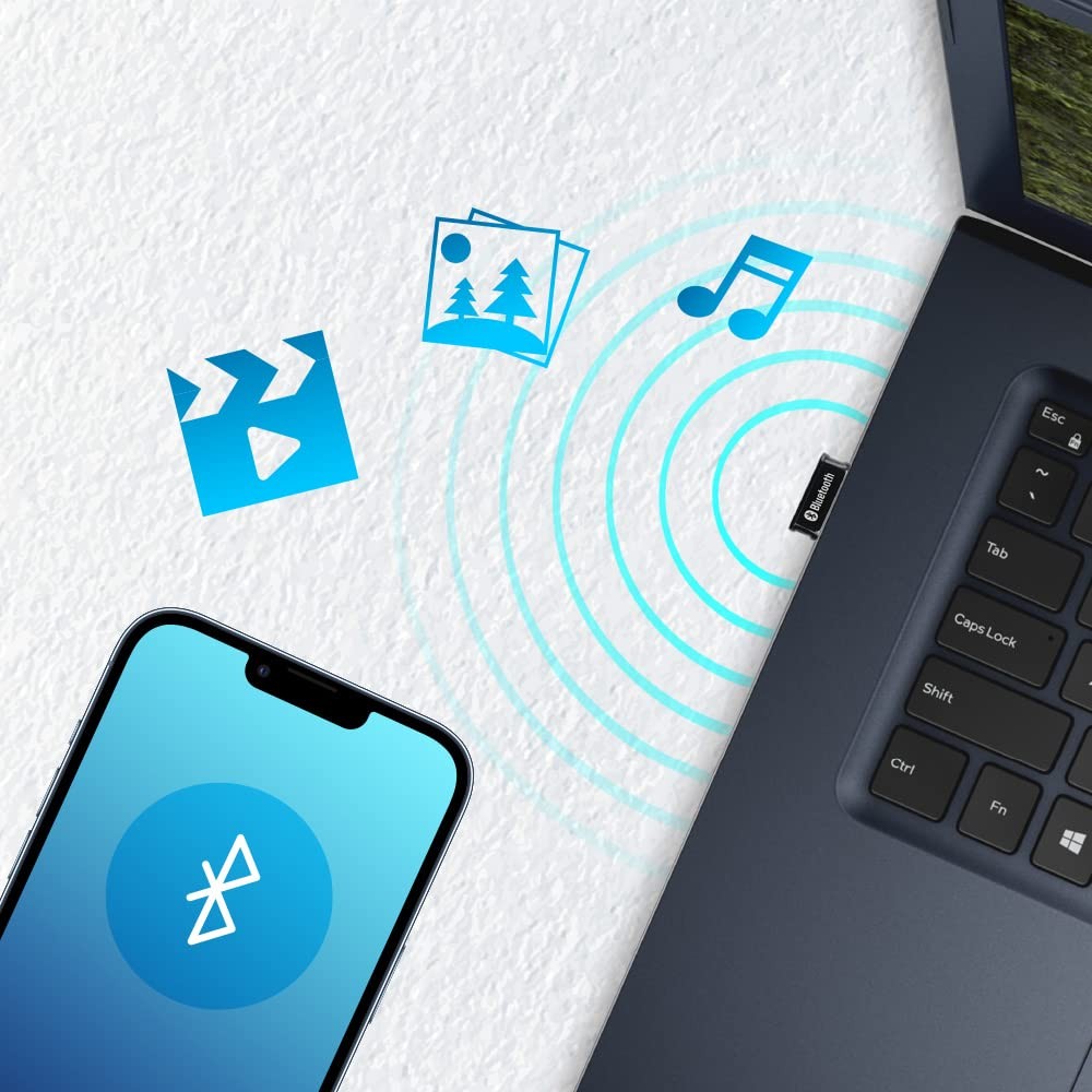Edimax Bluetooth Adapter for PC, BT 5.0 EDR Nano USB Dongle, Fast Nano, Black