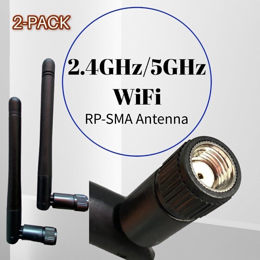 100X RP-SMA Antenna for WiFi 2.4GHz 5Ghz Wireless Router or Card Female Pin LOT