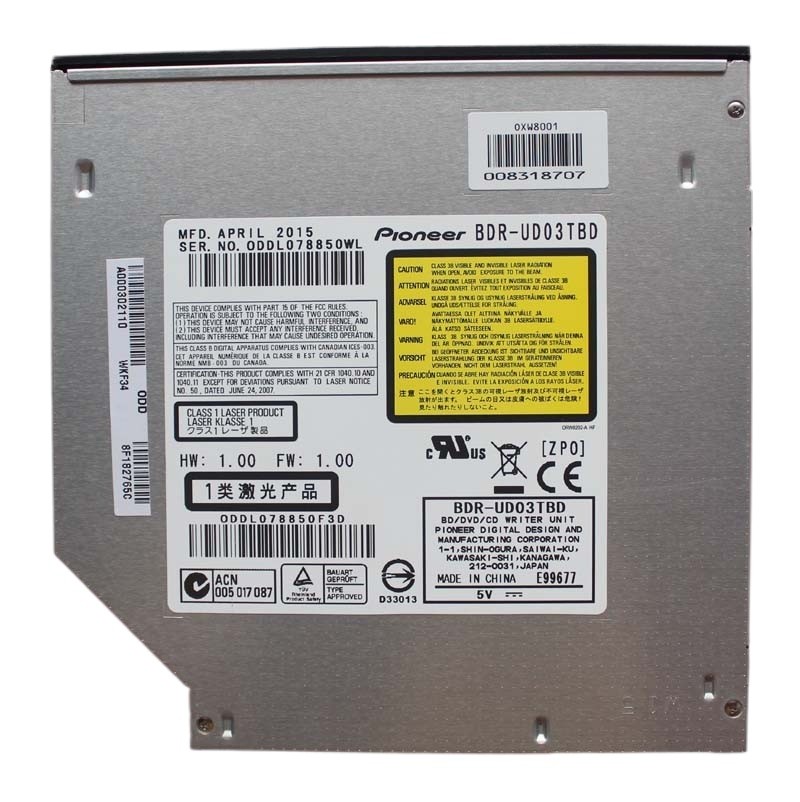 9.5mm Pioneer BDR-UD03 Tray Load Blu-ray Burner BD-RE BD XL QL SL Writer Drive