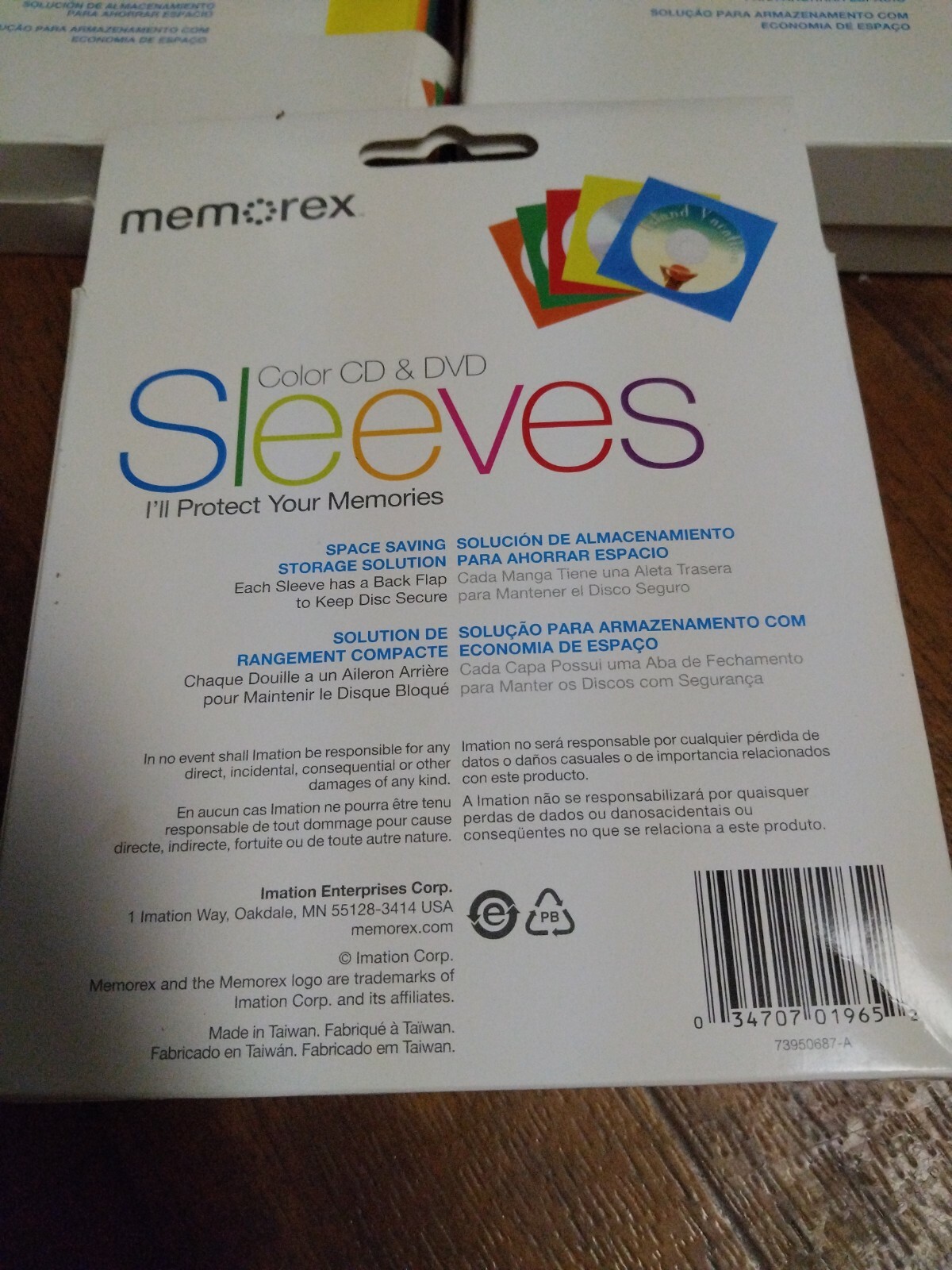 Lot Of 3-Memorex Multi-Color CD/DVD Paper Sleeves Envelopes w/Window & Flap 50ct