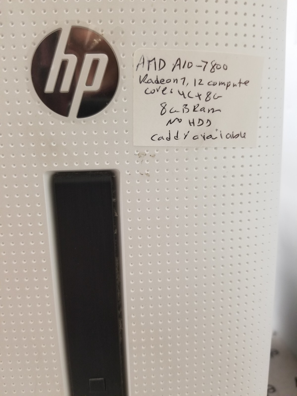 HP Pavilion Desktop 550-127C Tower Computer AMD A10-7800 8GB 0TB NO OS CADDY YES